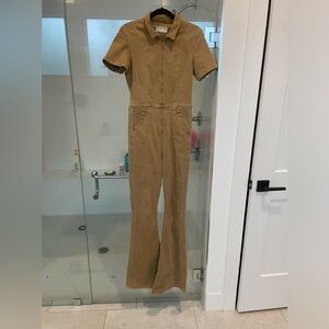 Free people khaki denim jumpsuit. Small